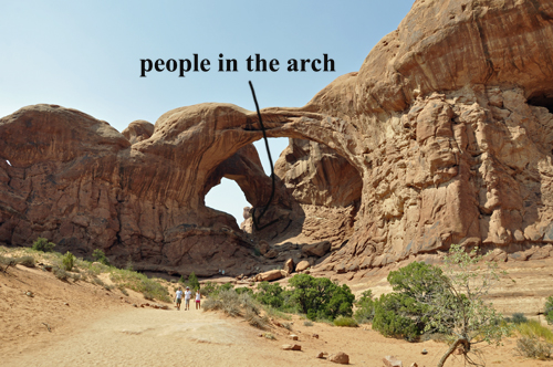 people by the Double Arch